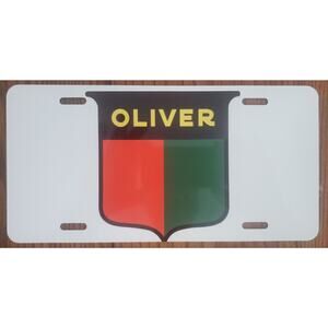 Oliver Tractor Logo Aluminum Vanity License Plate Tag